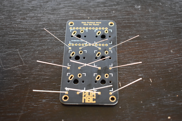 Diodes held in place with bent legs